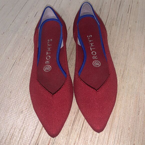 Rothy's Shoes - ROTHYS Women's 7.5 Pointed Ballet Flats Chili Red Washable Shoes Casual Office